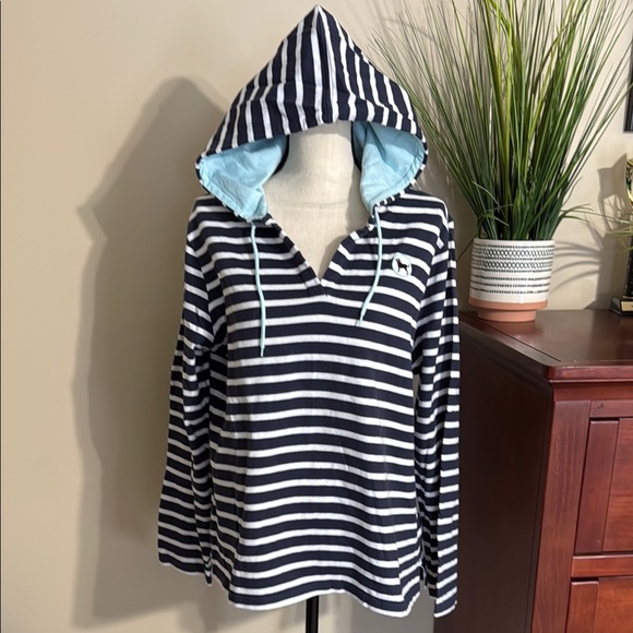 Navy Striped Hoodie